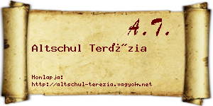 Altschul Terézia névjegykártya